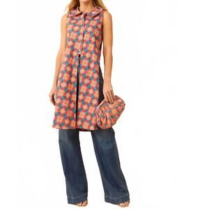 NEW BROOKS AVENUE natalie button front vest in midnight in paris